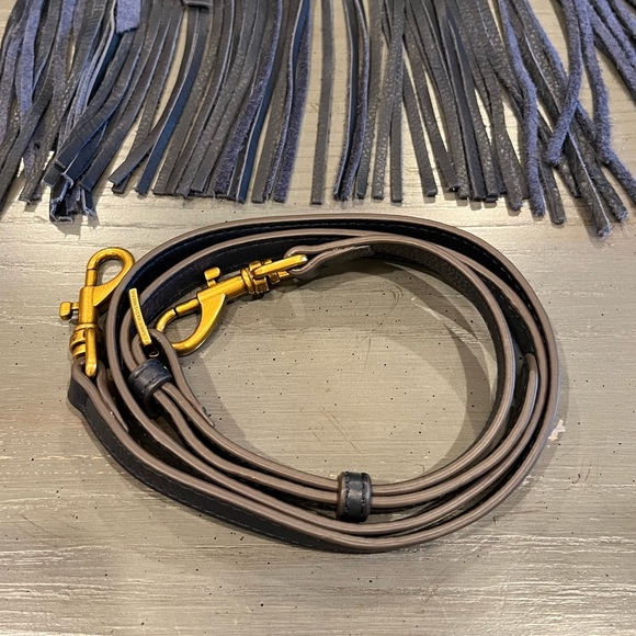 *SOLD* Aimee Kestenberg Take Me Out Fringe Crossbody Shoulder Bag - Deep Indigo - Picture 10 of 16